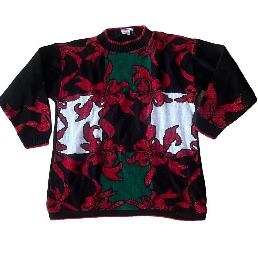 Vintage JJ Browne Sparkly Ugly Christmas Sweater Women’s Large